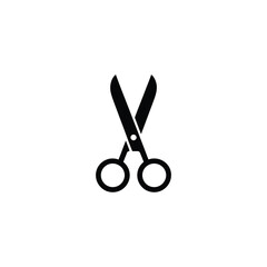Closed Black Scissor Silhouette Isolated on Transparent Background Sharp Tool Design