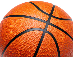 Fototapeta premium Macro Shot of Classic Leather Basketball Texture for Background, Transparent PNG