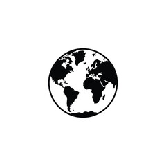 Fototapeta premium Globe Icon With Continents Isolated On Transparent Background; Cartography And Geography