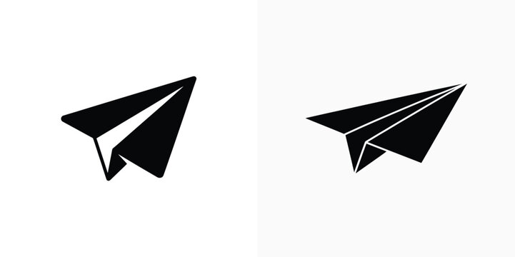 Paper Airplane Icons Set, Handmade Flight Toy with a Transparent Background