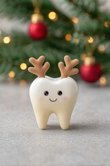 Joyful holiday tooth celebrating the season with cheerful antlers and festive ambiance full of warmth and light. Christmas and New Year. Winter Wonderland