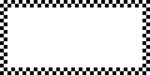 Checkerboard frame background Pixel art rectangle frame block border Black and White chess board pattern vector Design grid square texture