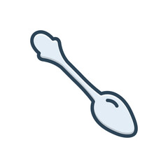 Color illustration icon for tea spoon