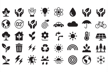 Sustainability and Nature Icons Collection for Environment Conservation