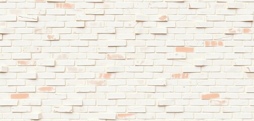 Obraz premium Cream, beige, and white brick wall seamless texture Subtle pattern variations, distressed, white