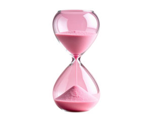 Pink Sand Hourglass on Soft Abstract Background, Transparent PNG