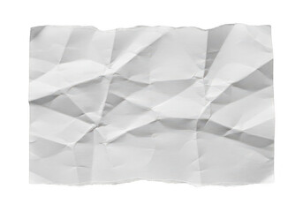 Obraz premium A crumpled sheet of white paper with many folds and creases, isolated on a transparent background