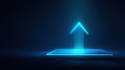 glowing up side arrow emerging