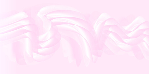 Soft Pink Abstract Background Futuristic Technology Wide Wallpaper, Horizontal white & pink background with wavy lines pattern, Abstract background poster with dynamic waves.