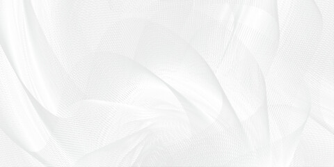 Abstract grey background poster with dynamic waves, White Abstract Background. Futuristic Technology Wide Wallpaper, Horizontal white & gray background with wavy lines pattern.