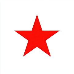 Obraz premium Red Five Pointed Star on White Background