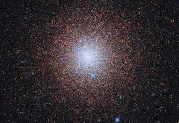 Globular star cluster NGC 6441 in constellation Scorpius sparkling brightly within the vast depths of the universe.