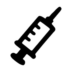 Syringe Injection Silhouette for medical or healthy app