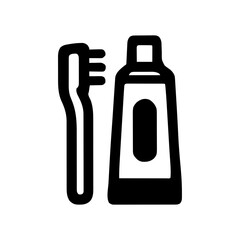 Toothbrush and Toothpaste Icon for bathroom appactivity