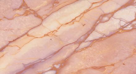 Abstract marble texture with pink and gold veins