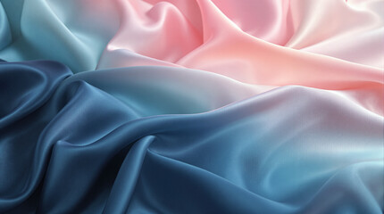 Fototapeta premium Soft, flowing silk drapes in a gradient of pinks and blues