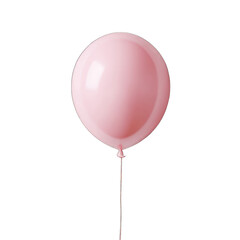 A light pink balloon, seemingly inflated, floats against a completely black background; the balloon is tethered to a thin, light-colored string