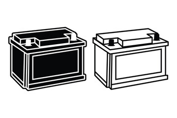 Battery art silhouette vector out line art 