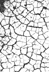 Fine cracks in the coating Cracked soil grunge texture vector design transparent background