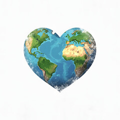 Fototapeta premium Heart-Shaped Earth Illustration