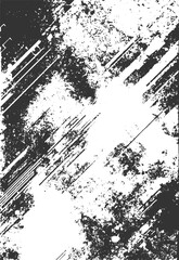 Obraz premium Circular starburst explosion texture. Distressed uneven grunge. Abstract vector illustration. Monochrome texture composed of irregular graphic elements. transparent background.