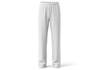 Crisp White Athletic Trousers with Elastic Waistband for a Comfortable Fit