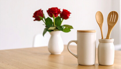 rose flower and vase