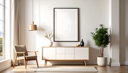 Modern minimalist living room interior