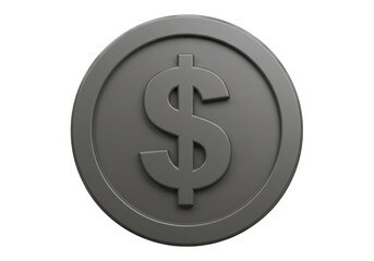 Isolated Silver Dollar Coin