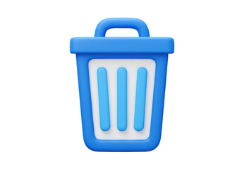 Isolated Blue Trash Can Icon for Deletion and Removal