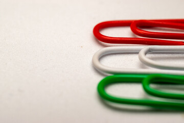 Hungarian flag made of colored paper clips