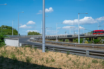 View of the Kacsóh Pongrác overpass in Budapest, Hungary