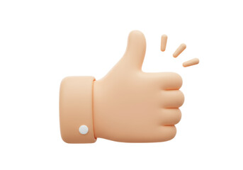 Isolated Hand with Thumb Up Signifying Approval and Positive Feedback