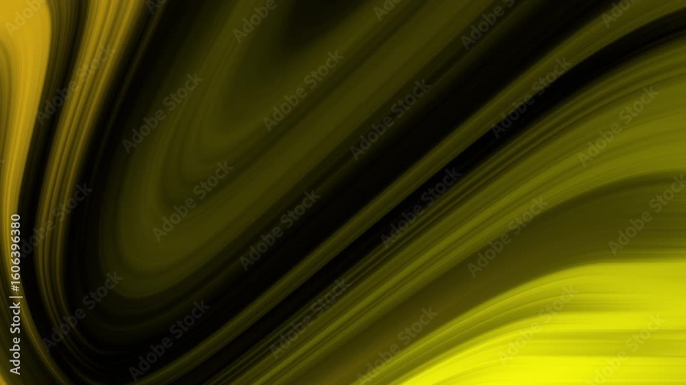 Poster abstract animated background with vibrant yellow wave lines flowing in a seamless motion, creating a