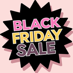 Fototapeta premium Black friday sale announcement with starburst design