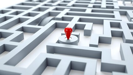 Finding the Way: Red Pin in a White Maze