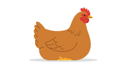 Cute rustic hen illustration for farm fresh branding and poultry product designs with transparent background
