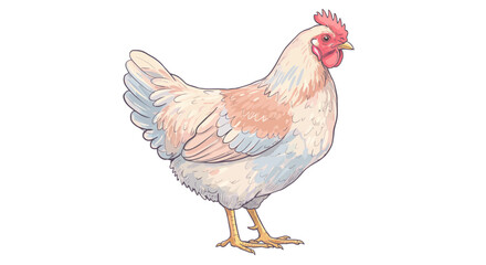 Elegant hen illustration perfect for farm fresh marketing and natural food packaging design projects
