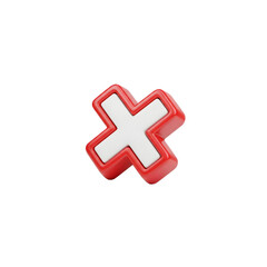 Obraz premium Red Cross Medical Symbol Isolated on White Background