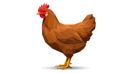 Modern geometric chicken design ideal for farm logos and poultry branding, rendered with a sharp, clean style