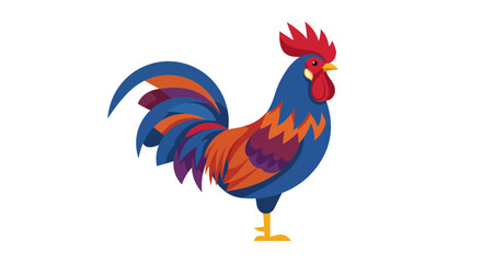 Fototapeta premium Stunning colorful rooster illustration, symbol of farm life and fresh start, perfect for spring projects