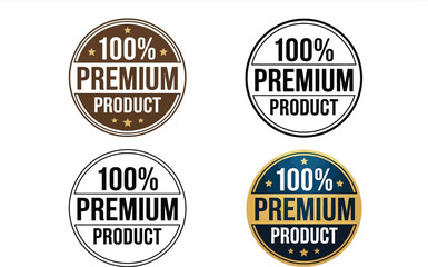 Obraz premium Assorted 100 Percent Premium Product Badges Set with Star Elements Collection