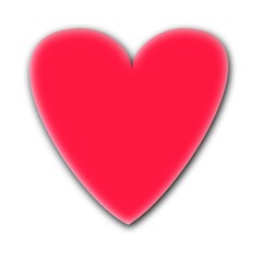 Red Heart Icon with Shadow on White Background
