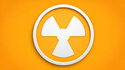 Nuclear hazard symbol on bright orange background