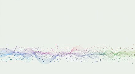 Abstract waves and dots on bright background, colorful illustration