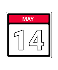 calendar icon may month date  14
