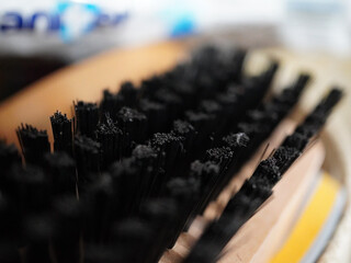 Close-up of a detailing brush used for cleaning, perfect for beauty products, grooming and cleaning...
