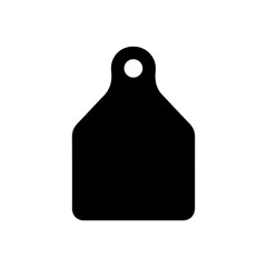 Cow ear tag silhouette vector flat illustration on white background.