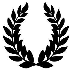 A Black and White Laurel Wreath Symbolizing Victory or Achievement