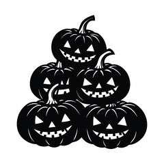 stack Halloween pumpkin on a white background.